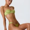 Sundial versierde beugel-balconette bikinitop in perengroen