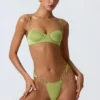 Sundial versierde beugel-balconette bikinitop in perengroen