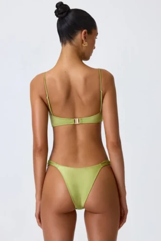 Sundial versierde beugel-balconette bikinitop in perengroen