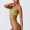 Sundial versierde beugel-balconette bikinitop in perengroen