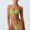 Sundial versierde beugel-balconette bikinitop in perengroen