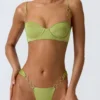 Sundial versierde beugel-balconette bikinitop in perengroen