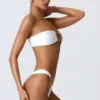 Sunray versierde cheeky bikinibroekje met brede bandjes in wit