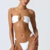Sunray versierde cheeky bikinibroekje met brede bandjes in wit