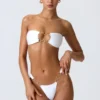 Sunray versierde cheeky bikinibroekje met brede bandjes in wit