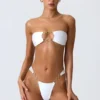 Sunray versierde cheeky bikinibroekje met brede bandjes in wit
