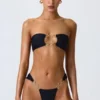 Sunny Isles versierde bandeau-bikinitop met uitsnijdingen in zwart
