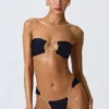Sunny Isles versierde bandeau-bikinitop met uitsnijdingen in zwart