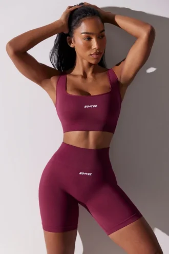 Super Sculpt-fietsshorts met hoge taille in pruim