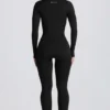 Super Sculpt naadloos lange pijpen Jumpsuit in zwart
