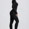 Super Sculpt naadloos lange pijpen Jumpsuit in zwart