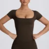 Super Sculpt naadloos T-shirt in bruin