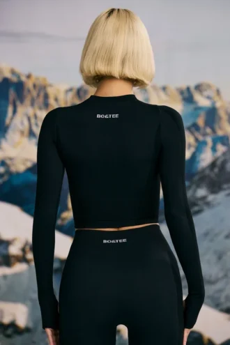 Super Sculpt naadloze basislaag-top in zwart