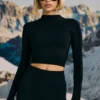 Super Sculpt naadloze basislaag-top in zwart