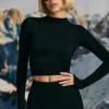 Super Sculpt naadloze basislaag-top in zwart