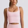 Super Sculpt naadloze lange hemdtop in poederroze