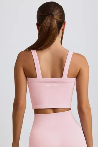 Super Sculpt naadloze lange hemdtop in poederroze