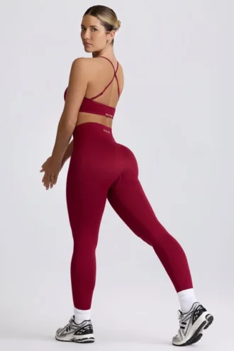 Super Sculpt naadloze legging in bordeauxrood