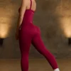 Super Sculpt naadloze legging in bordeauxrood