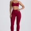 Super Sculpt naadloze legging in bordeauxrood