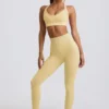 Super Sculpt naadloze legging met hoge taille in botergeel