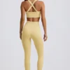 Super Sculpt naadloze legging met hoge taille in botergeel