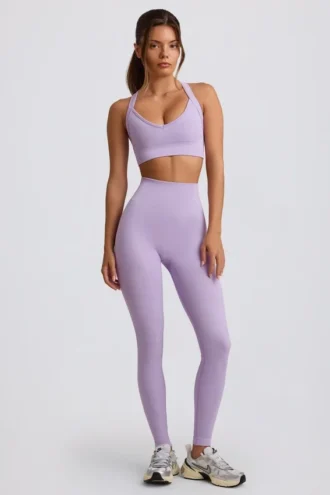 Super Sculpt naadloze legging met hoge taille in zacht lila