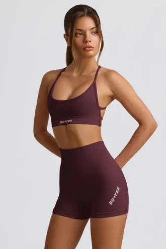 Super Sculpt naadloze minishort in bordeauxrood