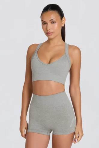 Super Sculpt naadloze minishort in grijs gemêleerd