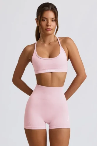 Super Sculpt naadloze minishort in poederroze