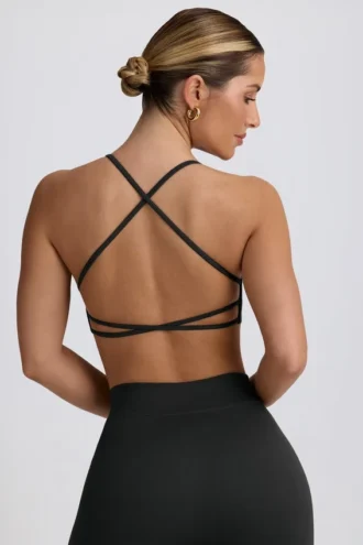 Super Sculpt naadloze rugloze sportbeha in Ash