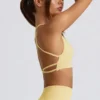 Super Sculpt naadloze rugloze sportbeha in botergeel