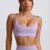 Super Sculpt naadloze rugloze sportbeha in zacht lila