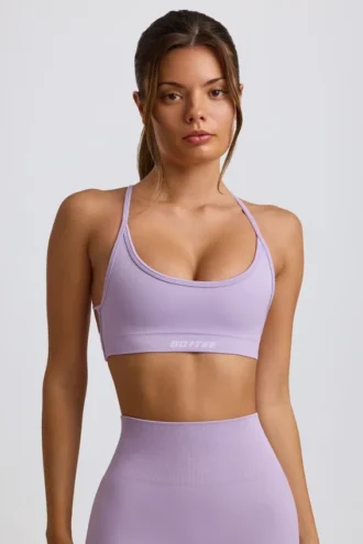 Super Sculpt naadloze rugloze sportbeha in zacht lila