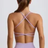 Super Sculpt naadloze rugloze sportbeha in zacht lila