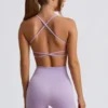 Super Sculpt naadloze rugloze sportbeha in zacht lila