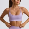 Super Sculpt naadloze rugloze sportbeha in zacht lila