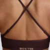 Super Sculpt naadloze sportbeha met gekruiste bandjes in Chocolate