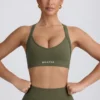 Super Sculpt naadloze sportbeha met gekruiste bandjes in lichtgroen