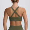 Super Sculpt naadloze sportbeha met gekruiste bandjes in lichtgroen