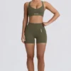 Super Sculpt naadloze sportbeha met gekruiste bandjes in lichtgroen