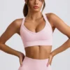 Super Sculpt naadloze sportbeha met gekruiste bandjes in poederroze