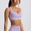 Super Sculpt naadloze sportbeha met gekruiste bandjes in zacht lila