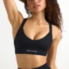 Super Sculpt naadloze sportbeha met gekruiste bandjes in zwart