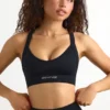 Super Sculpt naadloze sportbeha met gekruiste bandjes in zwart
