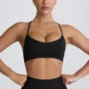 Super Sculpt naadloze sportbeha met gekruiste bandjes in zwart