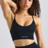 Super Sculpt naadloze sportbeha met ronde hals in zwart