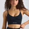 Super Sculpt naadloze sportbeha met ronde hals in zwart