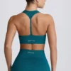 Super Sculpt naadloze sportbeha met T-rug in Teal