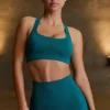 Super Sculpt naadloze sportbeha met T-rug in Teal